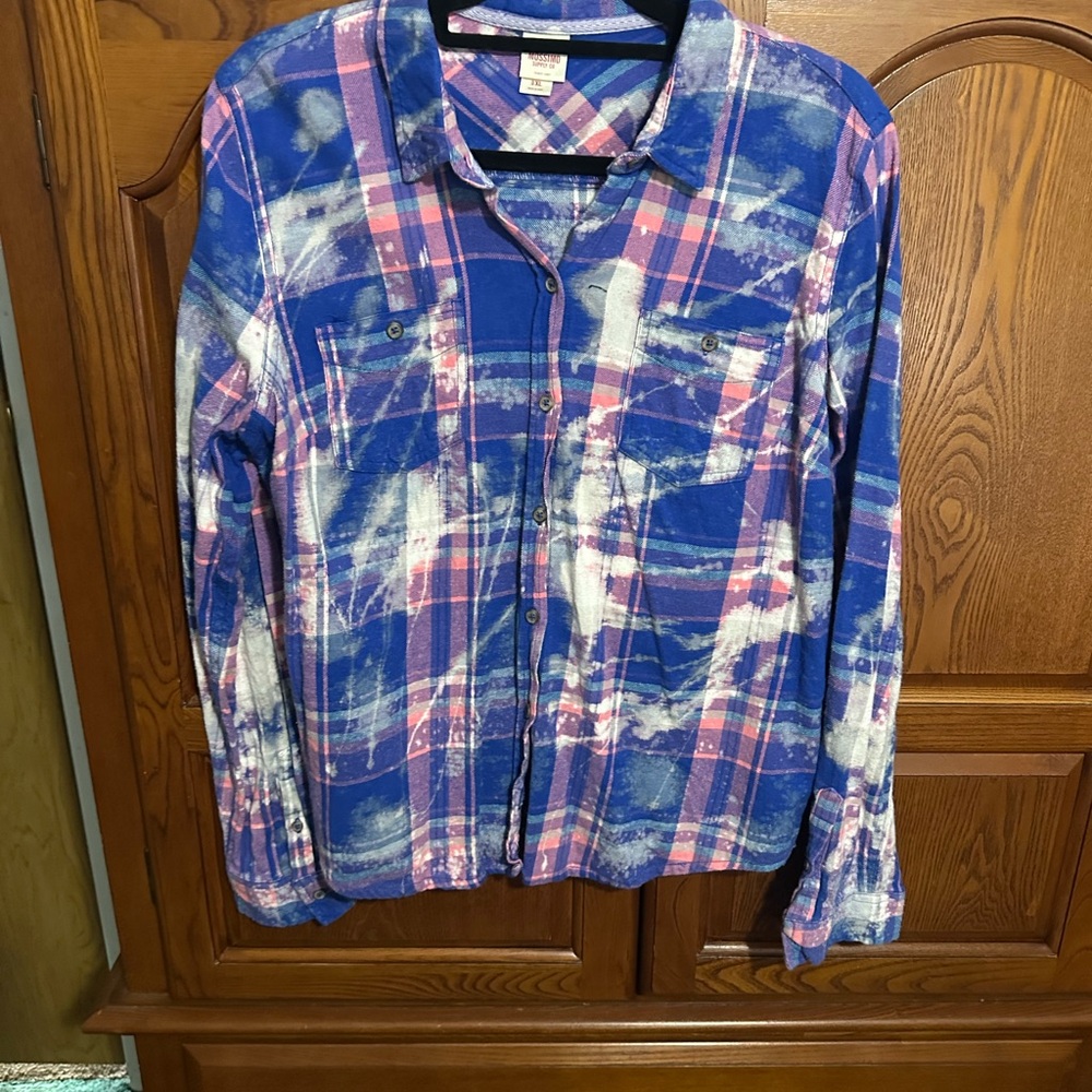 Kid Rock upcycled bleached flannel tee One of a Kind made by me - Picture 3 of 4